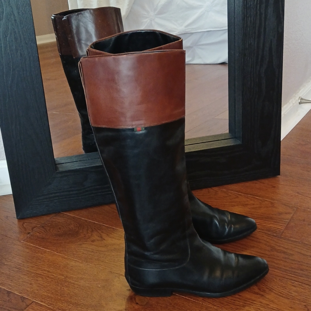 *RARE FIND* Vintage GUCCI equestrian riding boots black & brown size EU 37